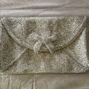 Richere By by Walborg Vintage Hand-Beaded Evening Bag silver Made in Japan Small